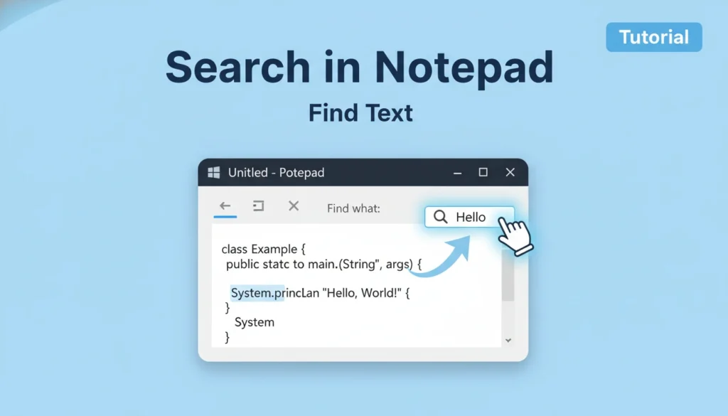 How to Search in Notepad 